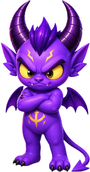 L'Imp, vexé, les bras croisés.